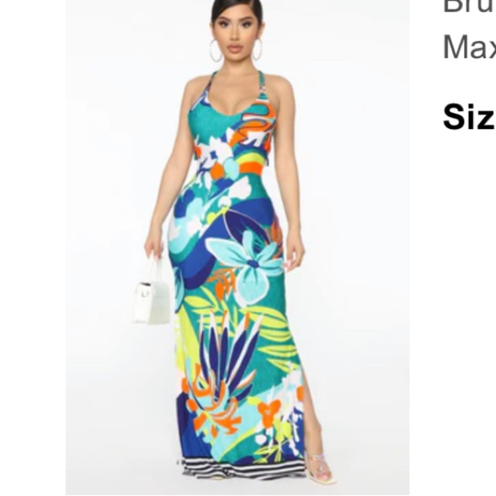 Fashionnova, beautiful tropical multicolored island dress